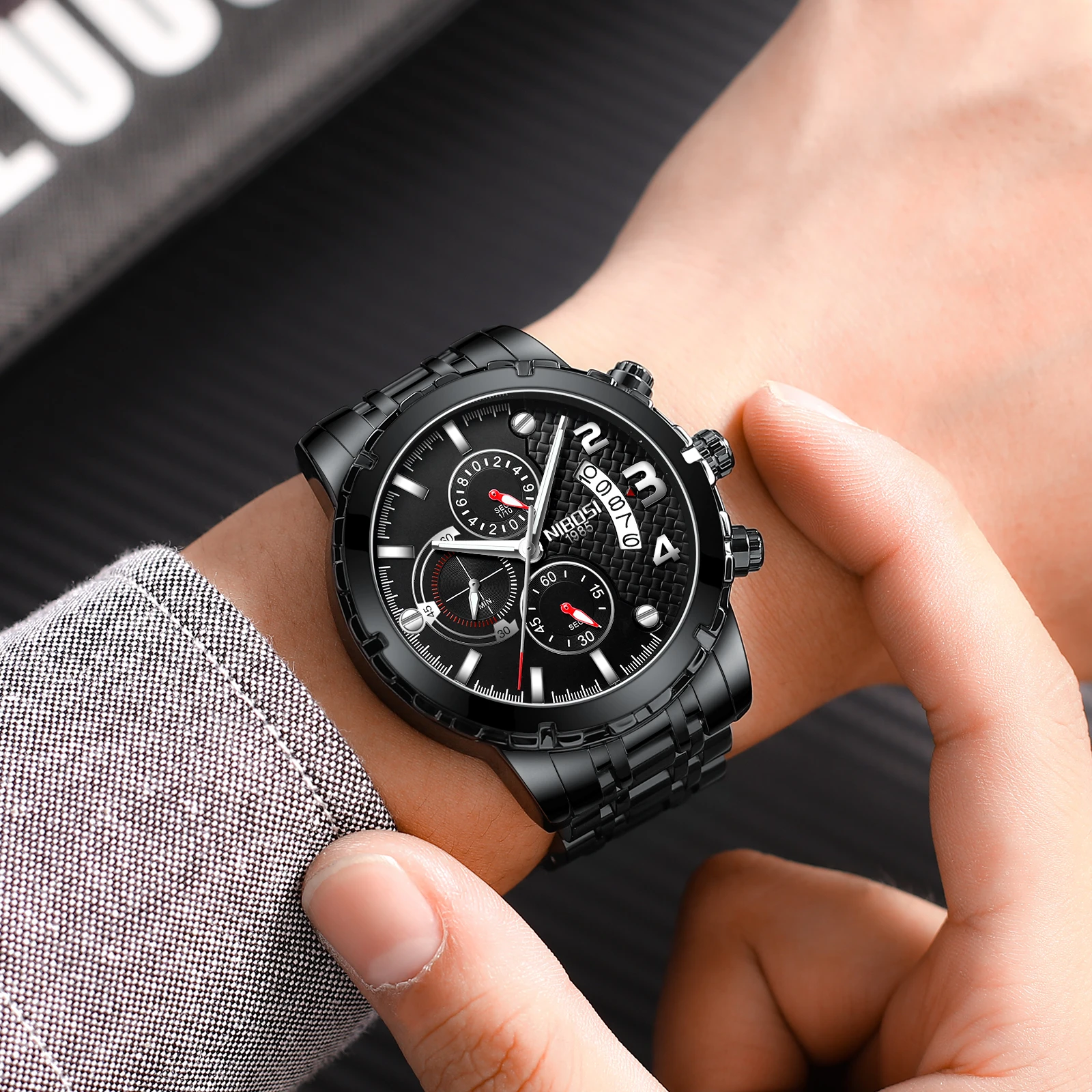 

Free shipping NIBOSI Reloj Hombre 2020 Mens Watches Top Brand Luxury Chronograph Sport Watch Men Waterproof Military Clock