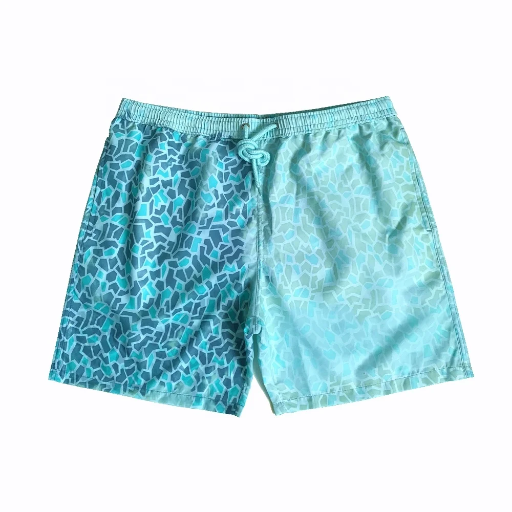 

2021Latest design Custom Summer Swim Trunks Men's Temperature Shorts Switch Color Changing Beach Shorts for men