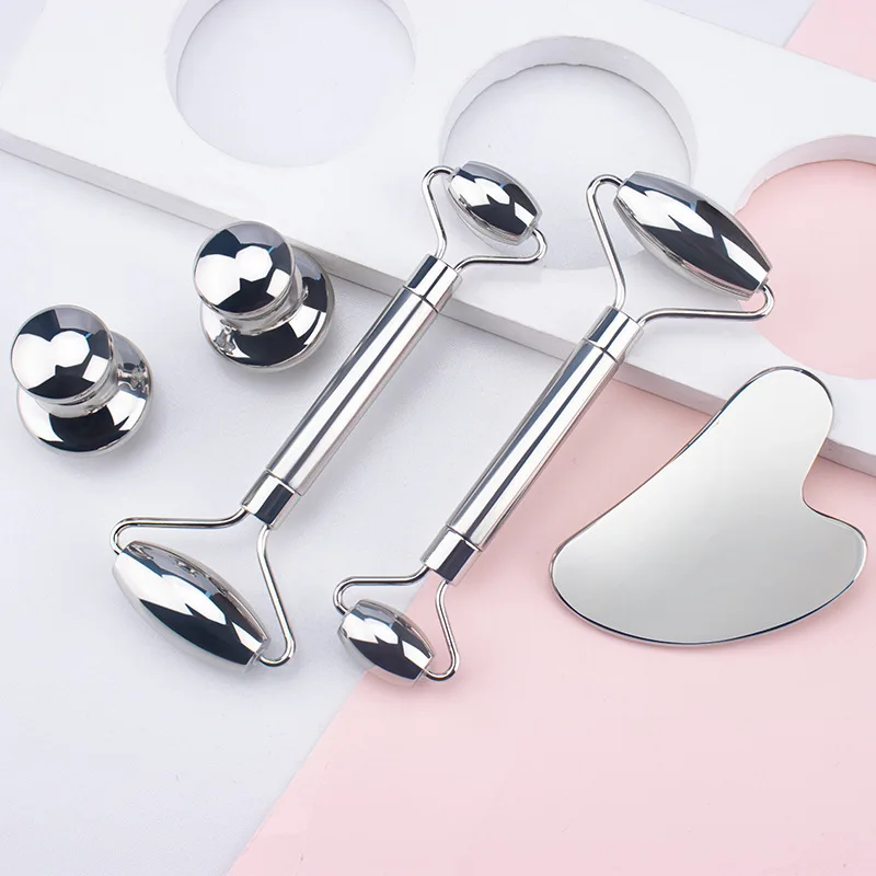 

Stainless steel face guasha massage therapy metal scraper gua sha facial massager scraping skincare tool set