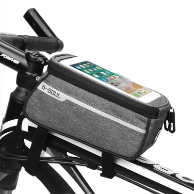 

Waterproof Bike Mobile Phone Bag Big Size Mountain Bike Storage Bag Bike Bicycle Touch Screen Handlebar Bag, Black, grey, blue, red