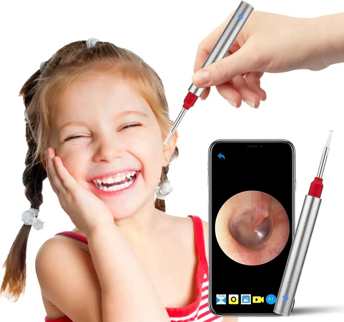 

Wifi 3.9mm Smart Visual Ear Stick Otoscope Ear Cleaner Visible Cleaning Digital Otoscope For Kids Adult Earwax Cleaner