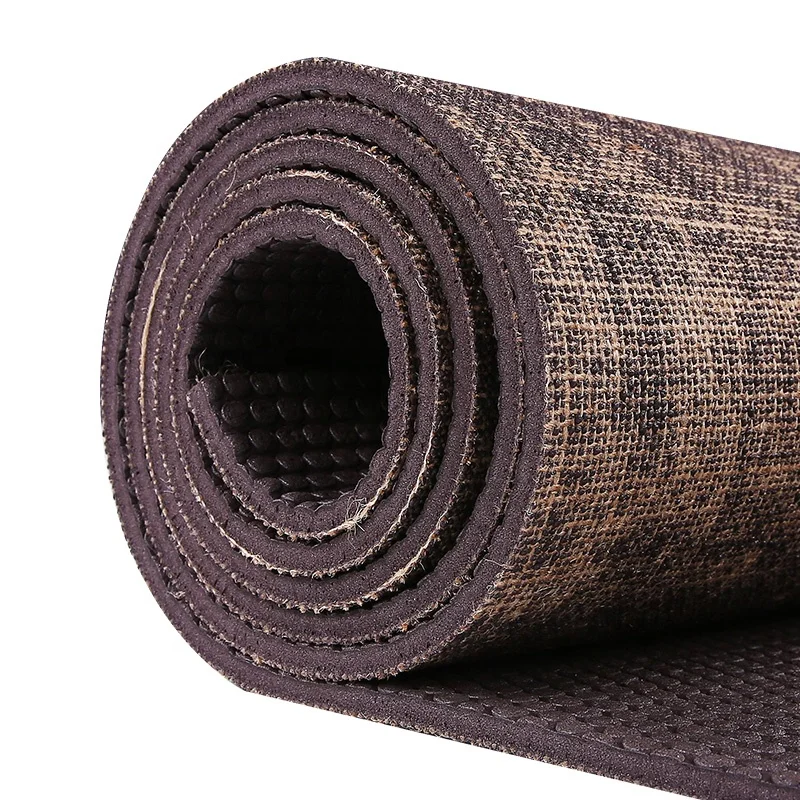 

Custom China Manufacturer Foldable Anti Slip Natural Fiber Jute Yoga Mat, Purple/blue/wine red/rice white/black/green