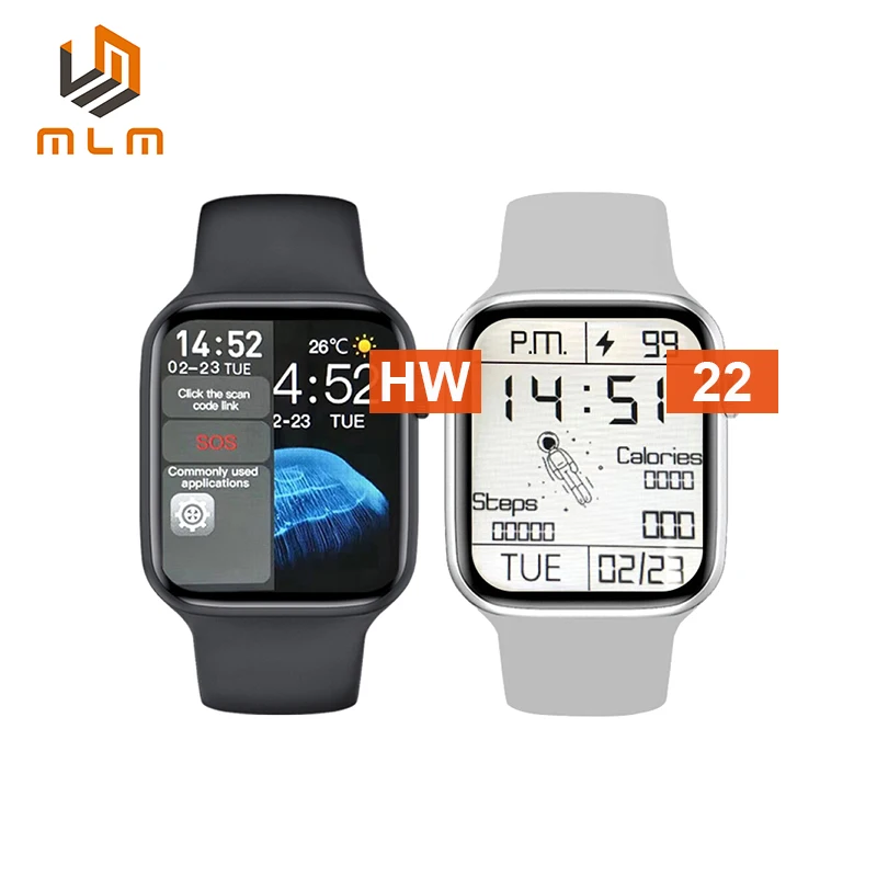 

MLM Hot Selling Smart Watch Hw22 1.75 Reloj Intelligent Iwo 13 Watch6 Series 5 6 Hw 22 Pro Plus Smartwatch For Wan Women, Red/white/black/blue/pink