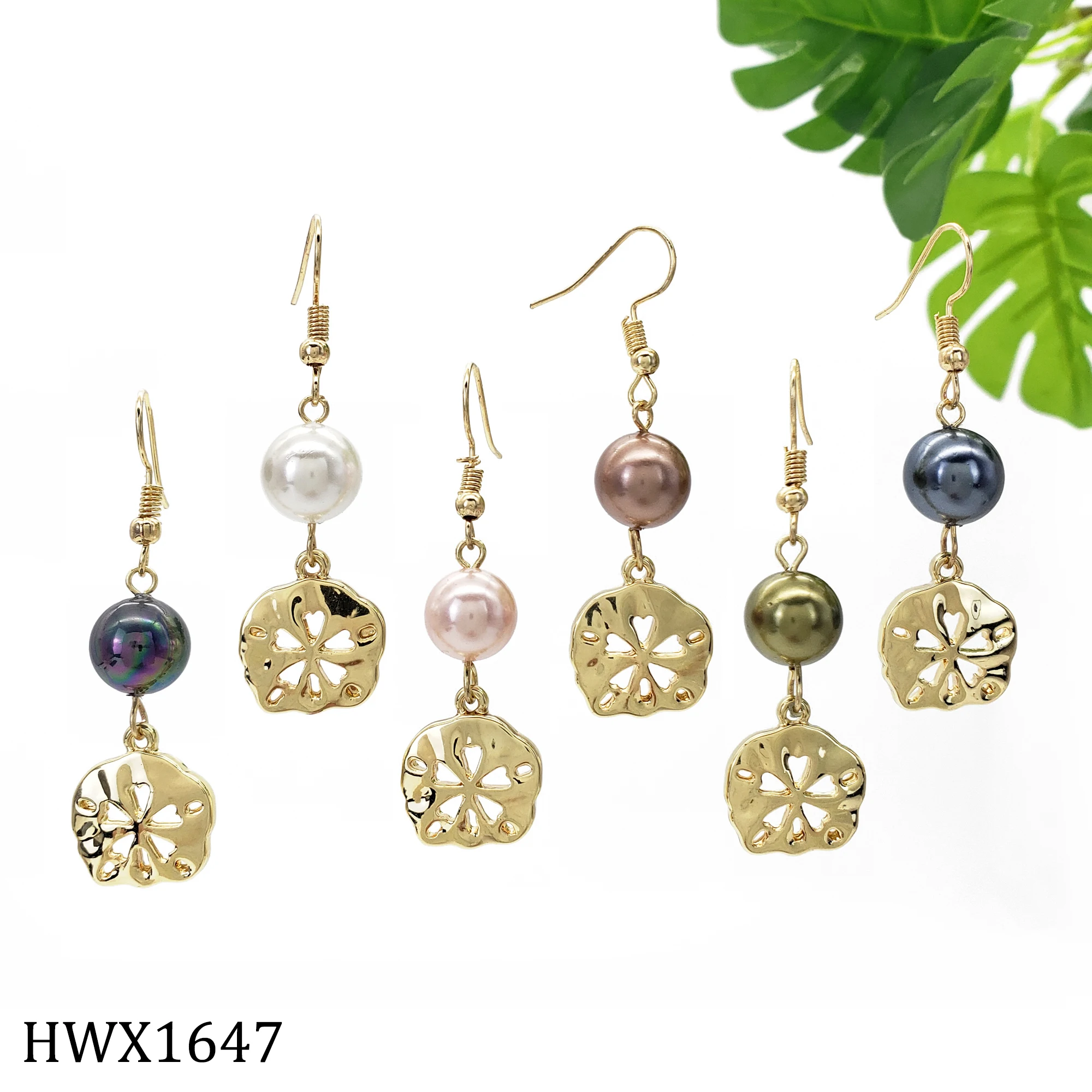 

2022 New Fashion Jewelry Geometric Drop Earrings Hawaiian Pearl Dangle Earrings For Women