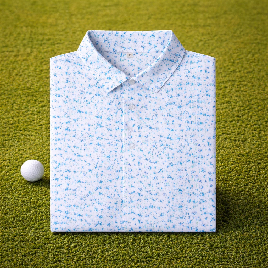 Breathable All Over Print Performance Golf Polo Shirt