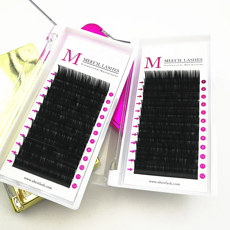 

Meecil Wholesale 0.05 Volume Lashes Silk Lashes Individual Eyelash Extensions Easy Fan Lashes Private Label, Black