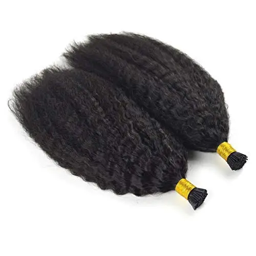 

Wholesale Brazilian Hair #1b Natural Color I Tip Human Hair Extensions Afro Kinky Straight Itip Raw Virgin Hair