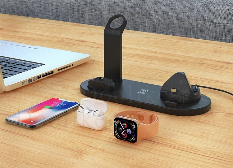 10W 4 in 1 wireless charger,mobile phone charging dock station / watch charging stand / headphone charging base for AirPods Pro