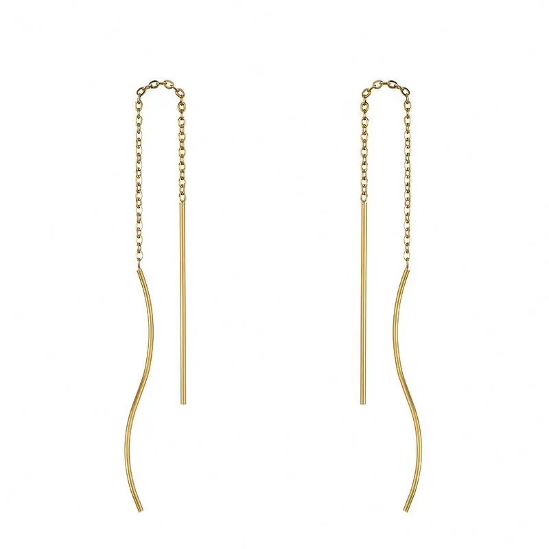 

Kpop Fashion 14K Gold Plated Long Earring Wire High Quality Cheap Jewelry For Women