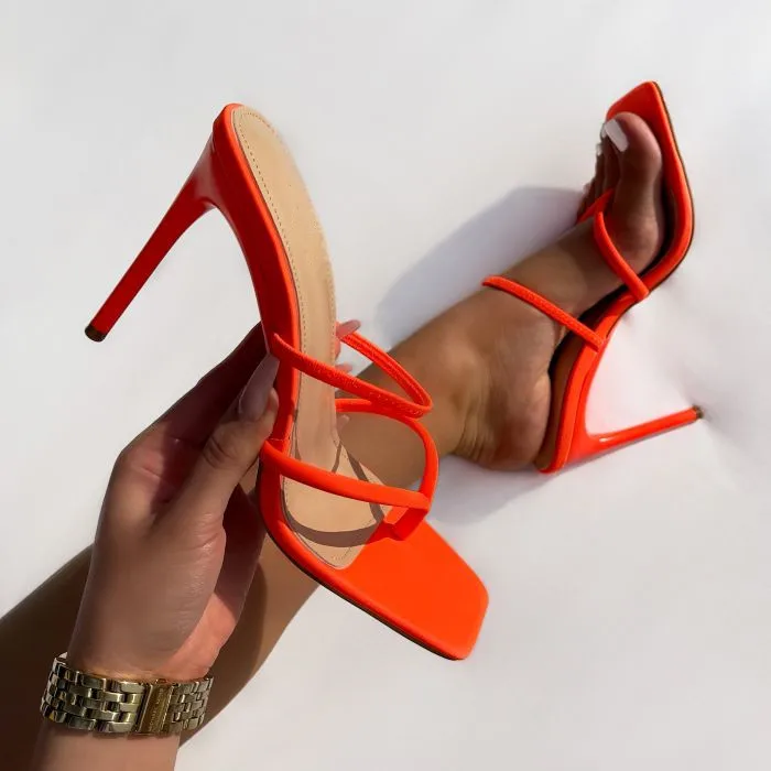 

Y107179 Orange shoes women trending products new arrival simmi shoes designer slippers female heel shoes