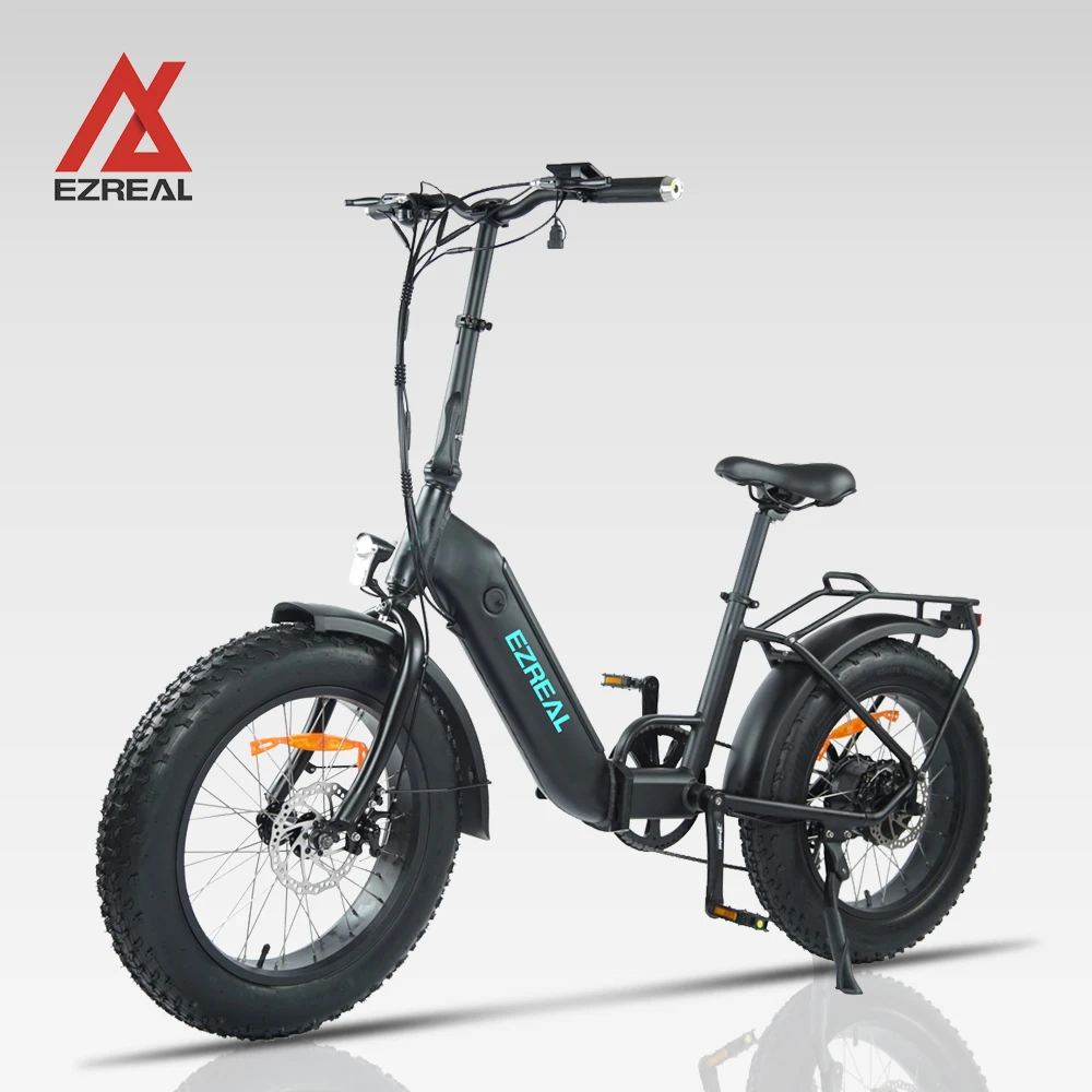 

EZREAL Stock USA Warehouse 48V 500W Fat Tire Folding Electric Bike Foldable E Bicycle Ebike