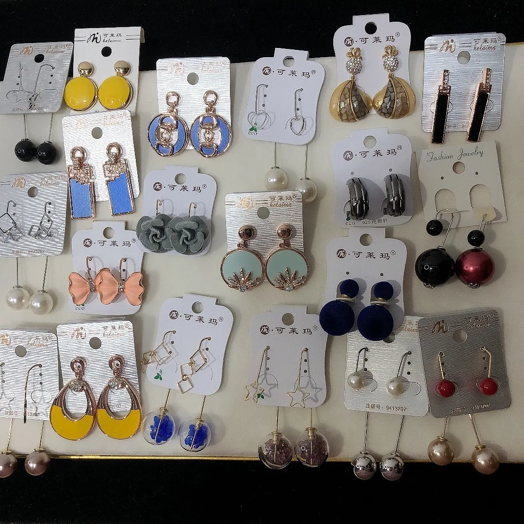 

Wholesale geometric drop tassel earrings set jewelry women color set diamond flower drop earrings Geometric cheap earrings arete