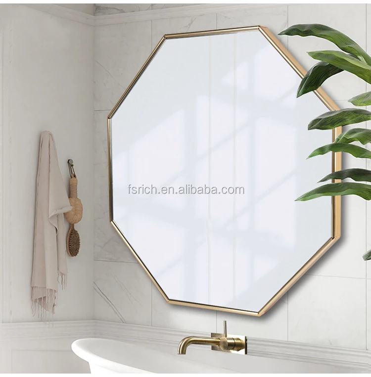 Modern Luxury Hotel Bathroom Octagonal Shape Mirrors Decorative Antique