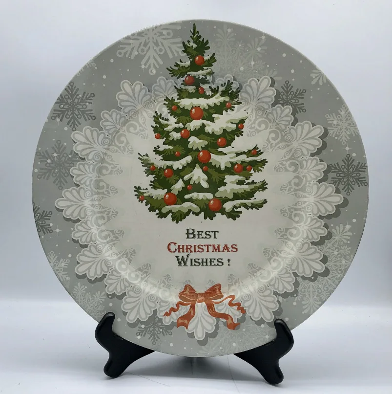 

Christmas  plastic charger plate, Clear or color coating