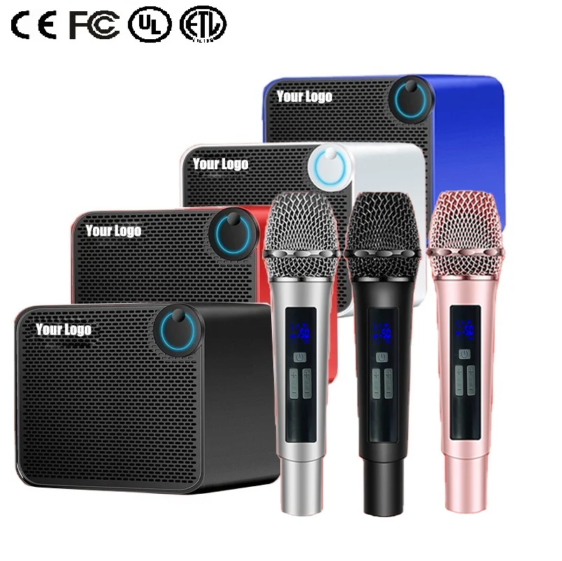 

Portable Mini Rode Condenser Microphone Bluetooths Wireless Speaker Mic Ktv Machine Karaoke Player, Black white red blue