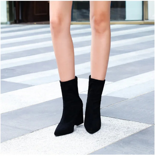 

Latest Simple Shallow Mouth Pointed Autumn Winter Ladies Boots Women's Ankle Boots