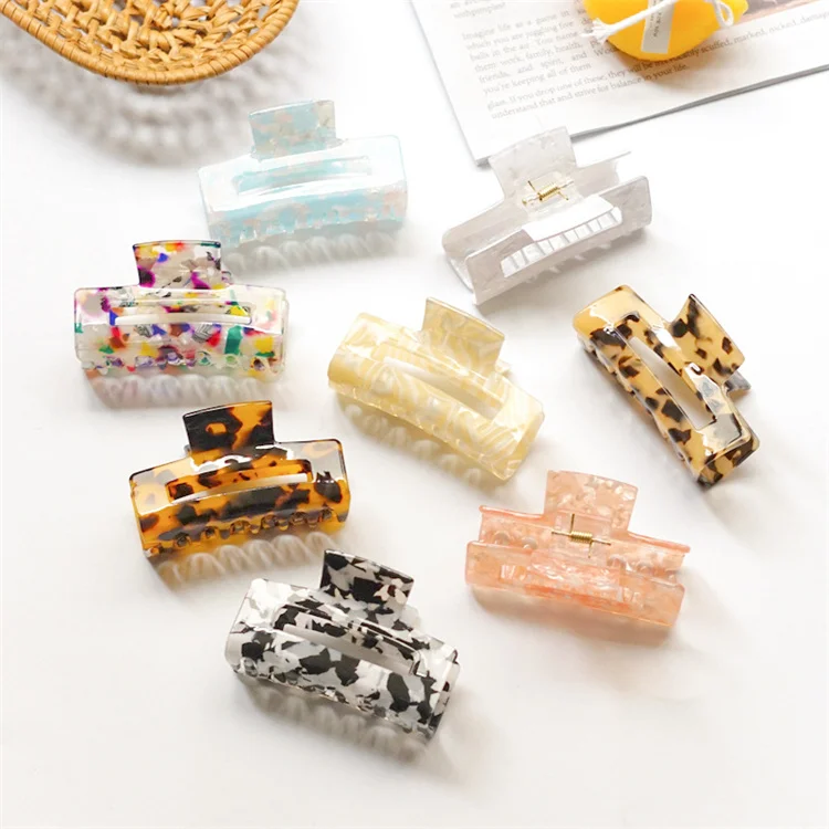 

Hair Clips Claw Hair Accessories INS Tortoiseshell Square Large Mini Rectangle Hair Claw Clip