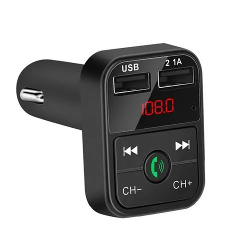 

Car Charger Mp3 Player Audio Adapter Wireless Bt 5.0 Receiver Dual Usb Handsfree Fm Transmitter LED Car Blue tooth