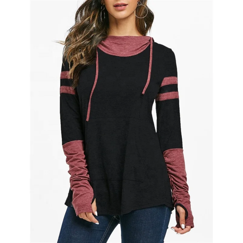 

Hoodies Sweatshirts women Solid Pocket Hooded Outfits women Clothing Outwear