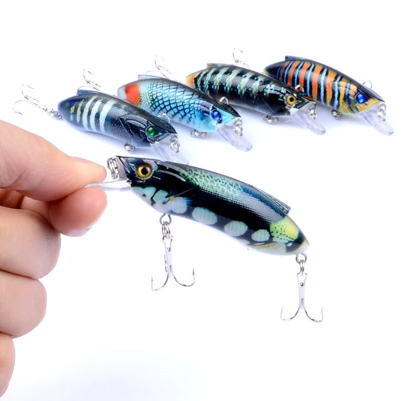 

1Pcs 8cm/14.5g 3D Painting Minnow Sea Fishing Baits Lure Artificial Hard Isca With 6# Hook Wobblers For Ocean River Fishing Gear