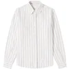 high quality button fly one chest pocket woven brand tabs striped shirt for men wholesale