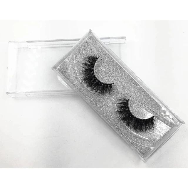 

25mm handmade 3D 5D fluffy mink strip eyelashes with custom lash box, Black
