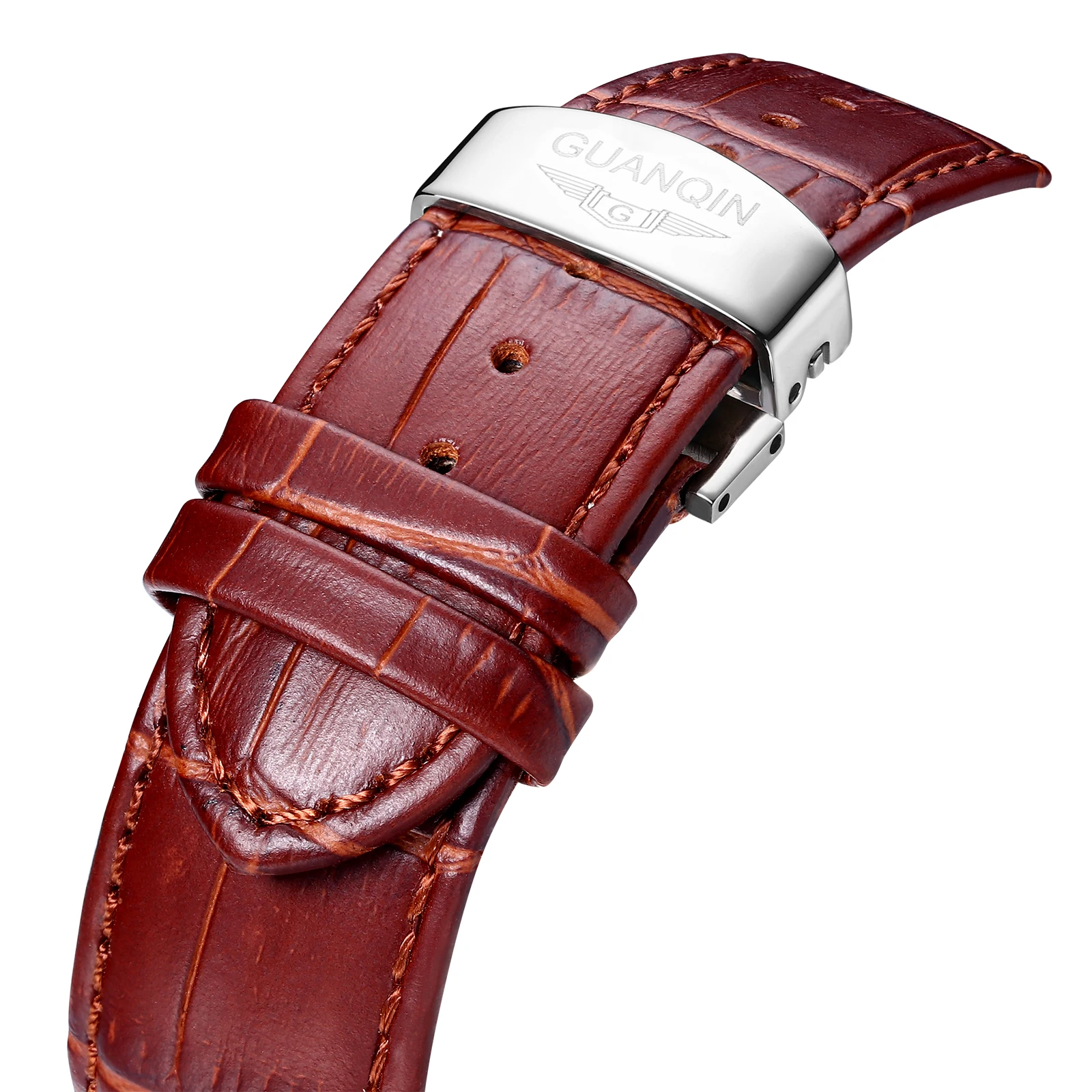 oem 男士真皮表带自动机械手表