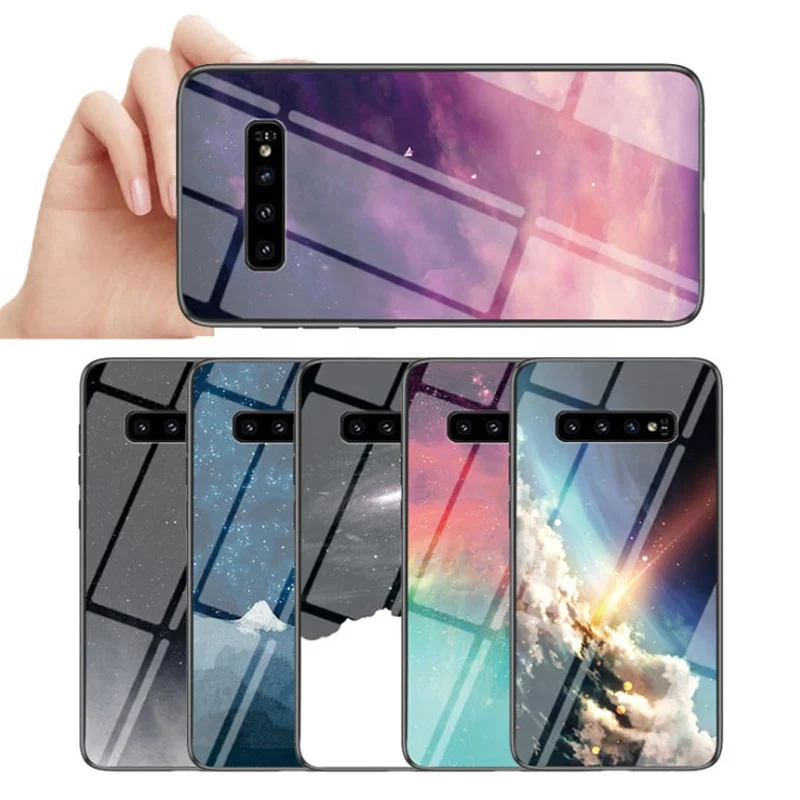 

2020 Newest Factory Designer Luxury Mobile Phone Accessories Creative starry sky Shockproof Tempered Glass Phone Case ForSamsung, 6 colors