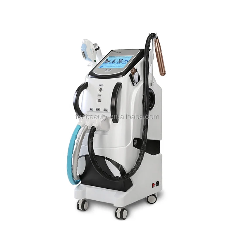 

factory price diode laser 755 808 1064nm tattoo removal IPL opt laser hair removal + picosecond + RF, White and pink