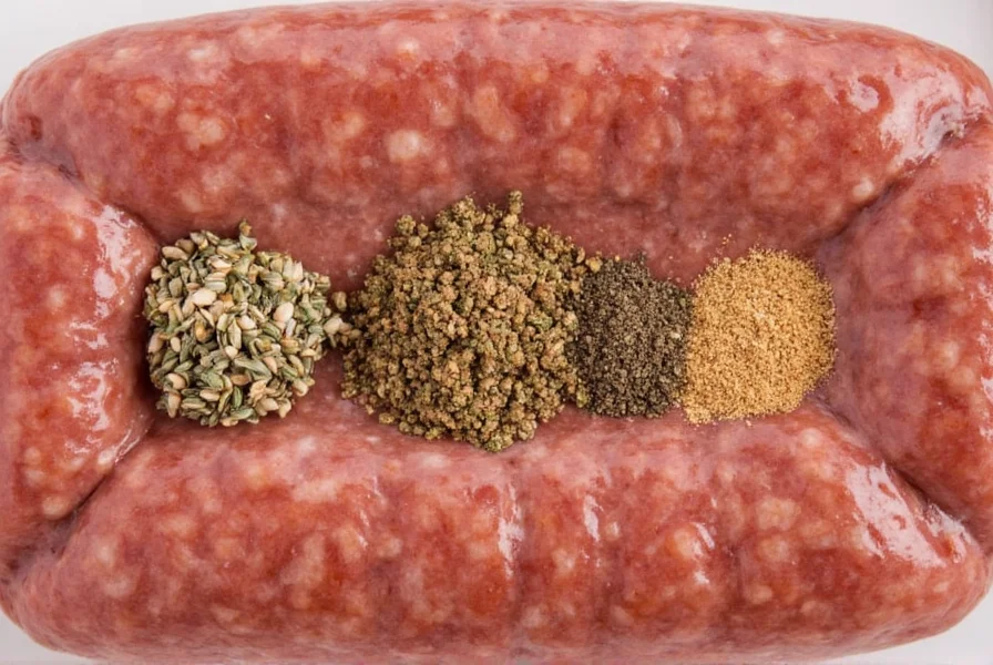 Different types of breakfast sausage patties showing texture and color variations