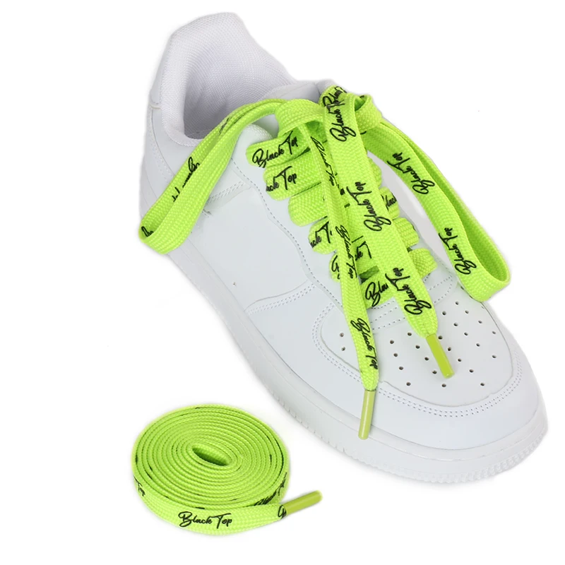 

Factory Wholesale Custom Printed Logo Shoes Lace Polyester Flat Colorful Shoelace with metal tips for Sneakers and Shoes, Any color
