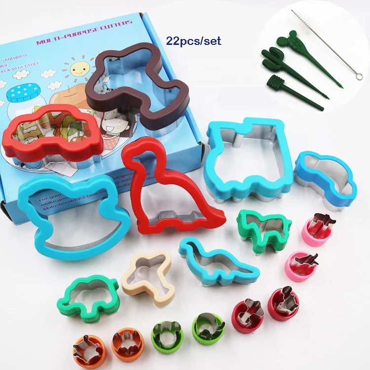 

New arrival Stainless steel Sandwich Cutters plane, Dinosaur, hobbyhorse Shape and mini Vegetable Fruit Cutter for Bento Lunch