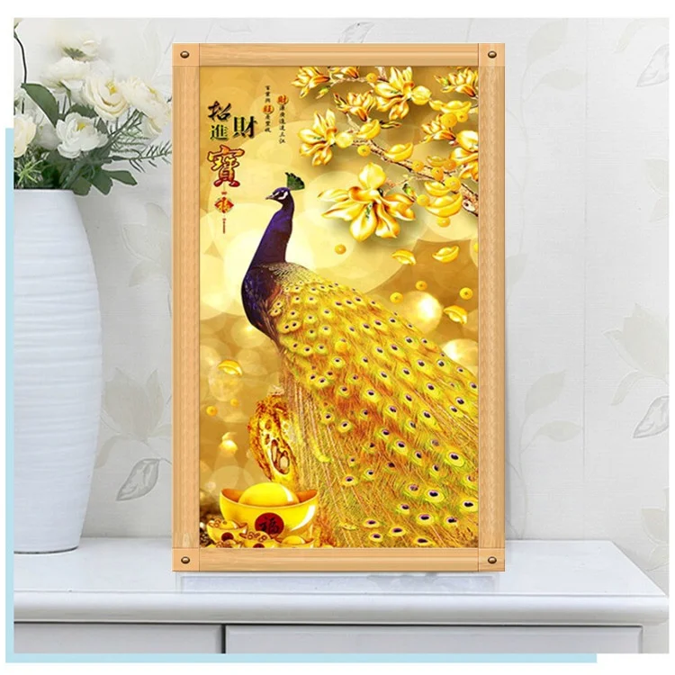 
Diy 5d diamond art painting flower tool full drill peacock wall murals wallpapers 