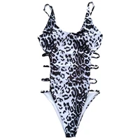 

New Design One Piece Polyester+Spandex Women Swimsuit for Summer Push Up Leopard Swimsuits