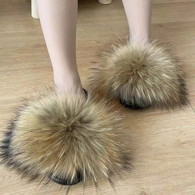 

2021 Women's Slippers 2021 Furry House Custom Slides Designer Slides Real Fur Slippers Fur Slides Women's Sandals, Customized color