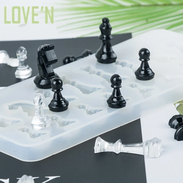 

LOVE'N OEM LV0858C Crystal Craft Epoxy Resin Molding PREORDER Chess Set of 6 Silicone Mold for resinart
