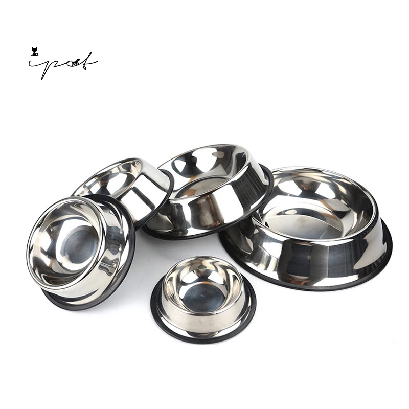 

Pet supplies custom stainless steel pet dog cat food feeding bowls pet bowl online wholesale, Sliver