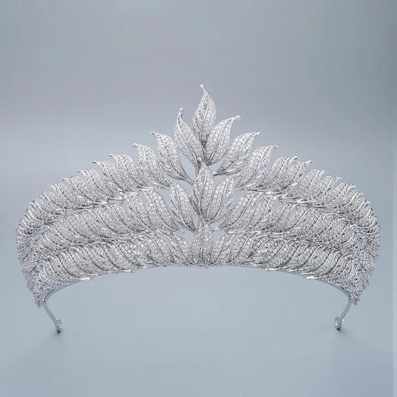 Original Design Jewelry Big Leaves Crown New Bride Wedding Tiara