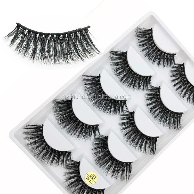 

New style false eyelashes 5D-W14 free sample natural thick soft 5D mink eyelashes