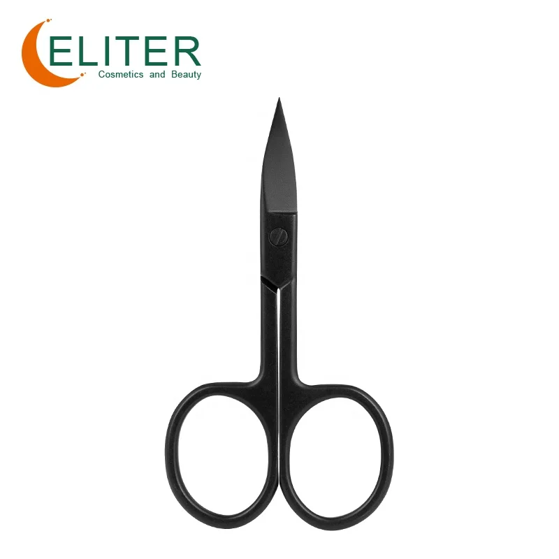 

Amazon Hot Sell In Stock Black Stainless Steel Multifunctional Iris Nail Scissors Etui Nail Scissors Curved Scissors