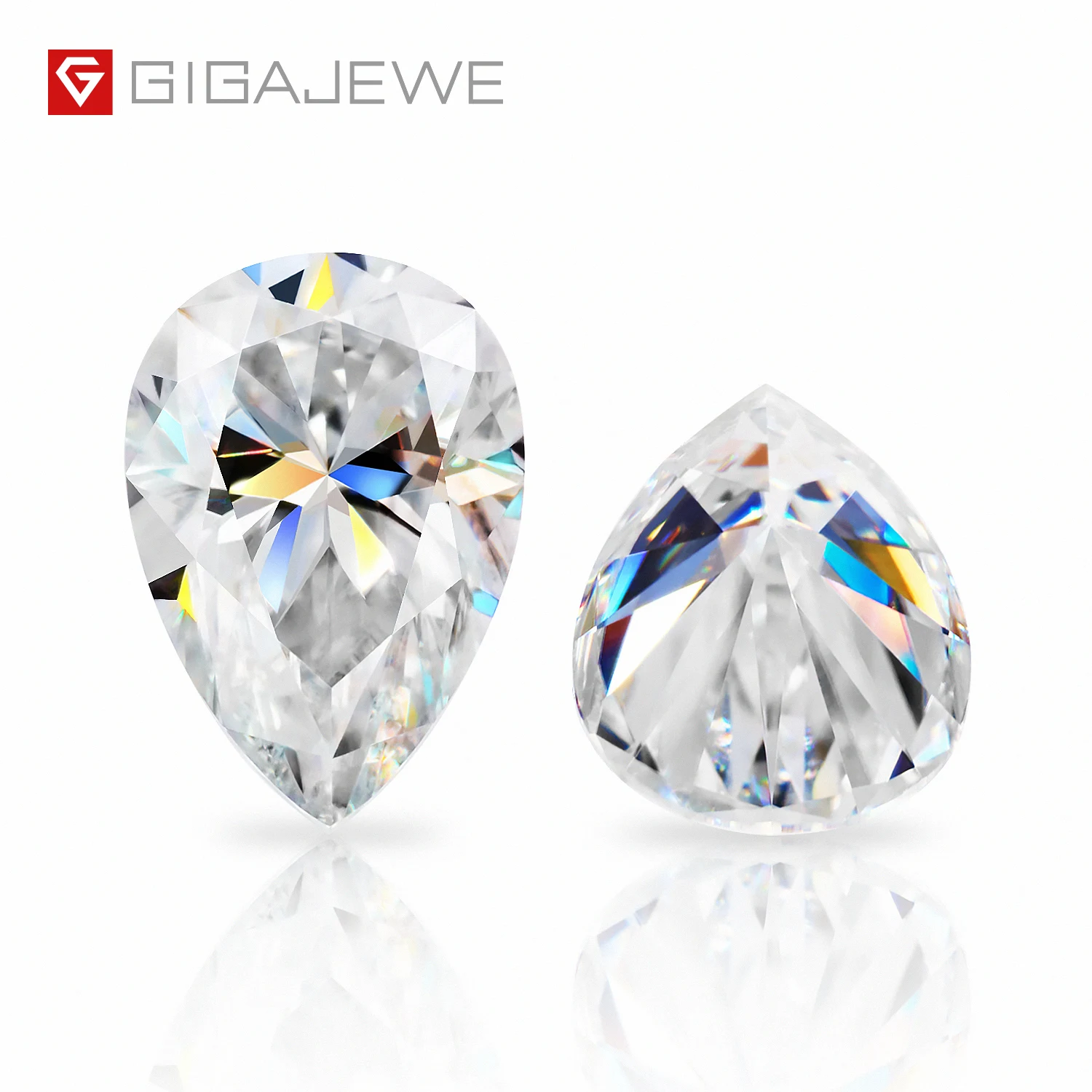 

GIGAJEWE White D color Loose Beads Gem Decorative Stones With Certificate Gemstone jewelry making Moissanite Pear Cut