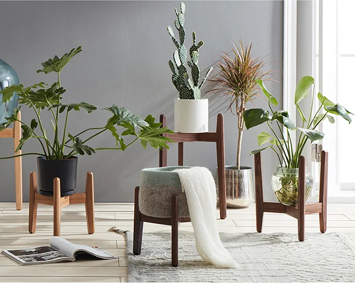 New Rural Style Wooden Flower Plant Stand Multi-purpose Display Decorate Storage Shelf Indoor Outdoor