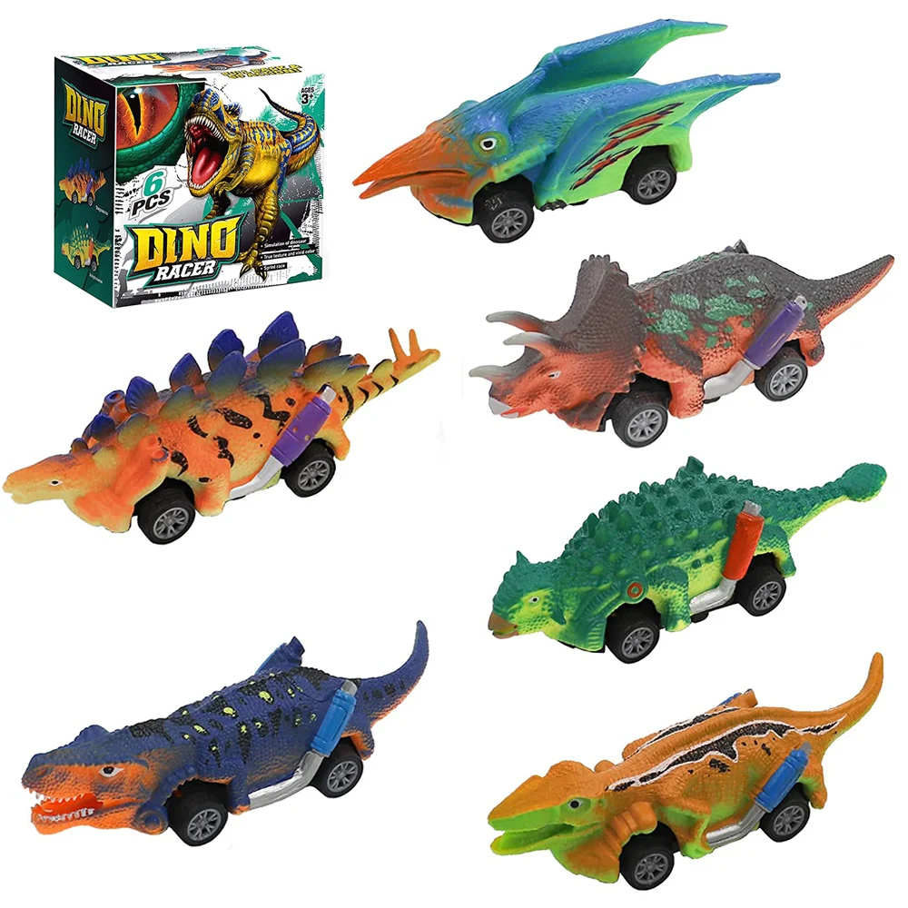 

Dinosaur Toy Pull Back Cars Dino Car Toys for Toddler Boys A Set of 6 Kinds of Truck Dinosaur Games