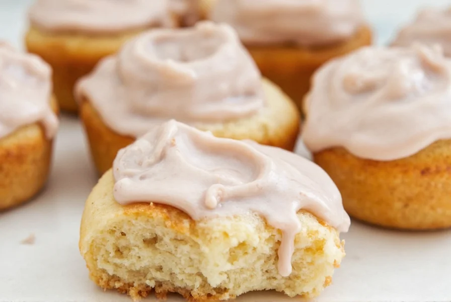Step-by-step demonstration of proper cinnamon roll icing application technique showing drizzle pattern