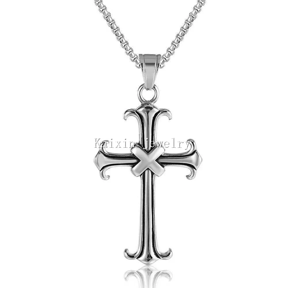 

Cast stainless steel jewelry personality retro punk x cross men's Pendant