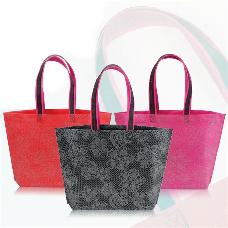 

BG142 Wholesale LOW MOQ Cheap Price Promotional Customized Colors Eco Tote Non-Woven Gift Shopping Bag Recyclable Non Woven Bags