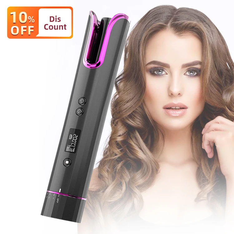 

Curl Led Beauty Silk Long Heatless Steam Rod White Aluminum Wand Ceramic 2021 Silicone Magic Rollers Cordless Pro Hair Curler, Black