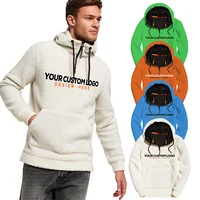 

Custom design men's poncho casual pullover sherpa fleece french terry warm hoodies