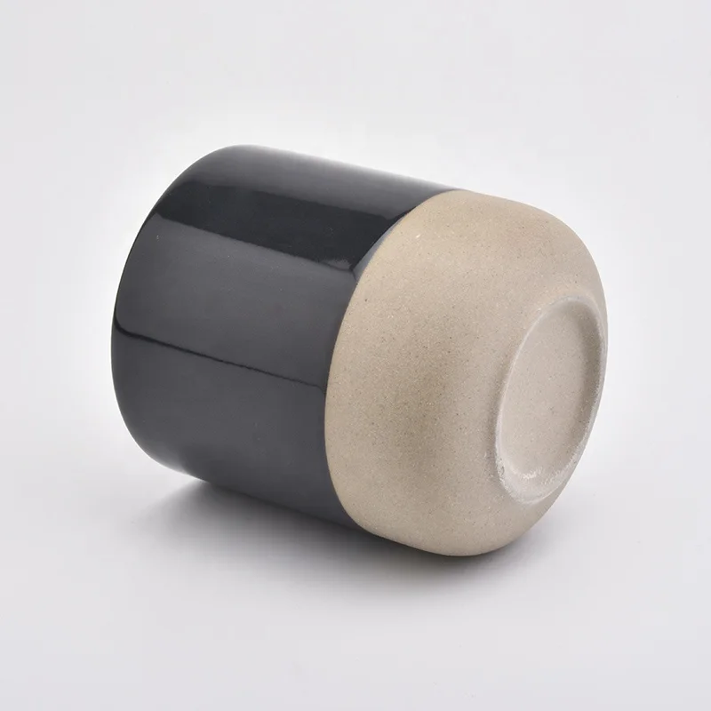10OZ Black Glaze Ceramic Candle Holders