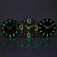 

12 inch Modern Creative Digital Wood Home Decorative Wall Clock Luminous